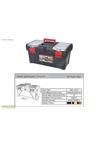 Super Bag 19 İnç Takım Çantası Malzeme Alet Çantası 19''