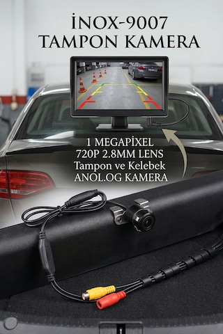 Inox-9007 Su Geçirmez Tampon Kamerası - Geniş Açılı Gece Görüşlü Araç Ön Ve Geri Görüş Park Kamerası