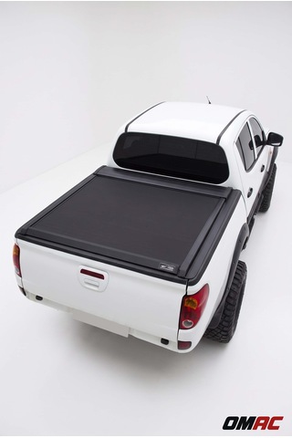 Mitsubishi L200 2010-2015 Düz Kasa Uyumlu Araca Özel Omback Sürgülü Bagaj Kapama Siyah