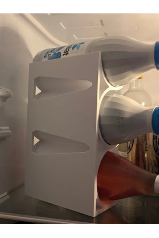 3d Baskı Buzdolabı Şişe Tutucu Dikey Şişe Düzenleyici Raf İçi Şişe Standı Gri