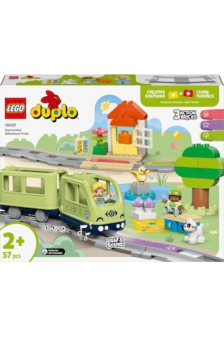 LEGO® DUPLO® Kasabası İnteraktif Macera Treni 10427 - Okul Öncesi Yaştaki Çocuklar için Eğitici Oyuncak Yapım Seti (57 Parça)