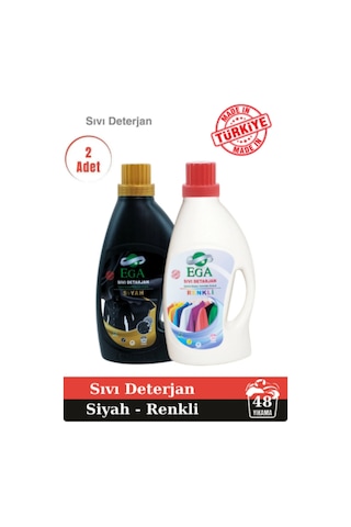 Ega Kimya Power Jel Siyah ve Renkli Sıvı Yıkama Deterjanı 2 x 1100 ML