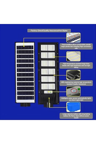Jouis Solar Güneş Enerjili Dış Mekan Sokak Lambası - Bahçe Aydınlatması, Hareket Sensörlü Projektör, Ip65 Su