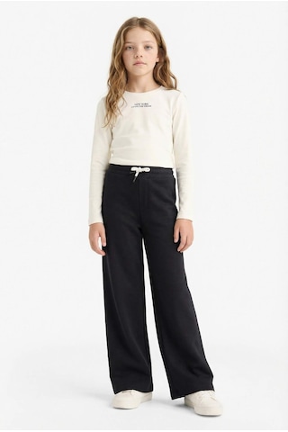 Defacto Kız Çocuk Wide Leg Beli Lastikli Geniş Paça Eşofman Altı D0743A824AU Siyah