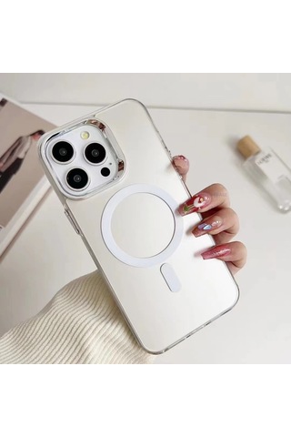 Telefon Kılıfı İphone 15 Kılıf Magsafe Uyumlu Siyah