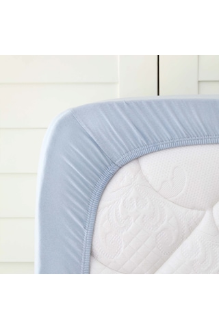 Karaca Home Penye Çift Kişilik Fitted Çarşaf 160x200+30 cm Mavi