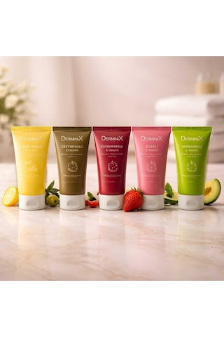 El Kremi Seti 5'li 50 Ml Avokado, Çilek, Kuşburnu, Zeytinyağı, Limon Yoğun Nem