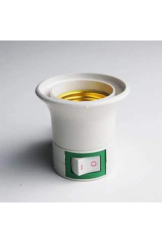 Neevoyu Eu'dan E26/e27 Ampul Bağlayıcı Dönüştürücü, Açma/kapatma Düğmeli, Led/halojen/cfl Uyumlu, 1 Adet Beyaz