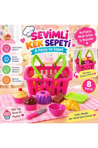 Enf-39220 Sevimli Kek Sepeti Pembe