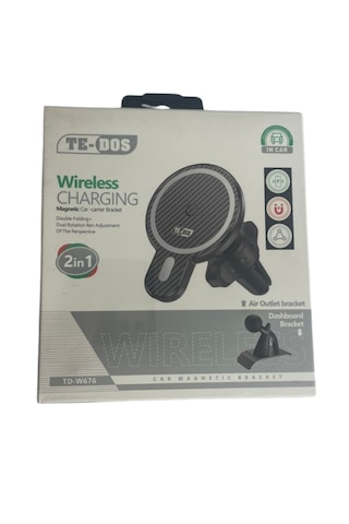 Te-dos Td-w676 2in1 Magsafe Şarjlı Araç Telefon Tutucu
