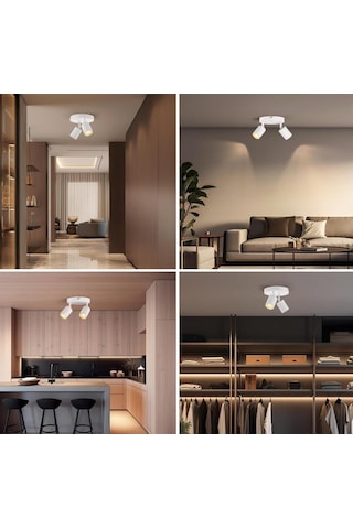 Mylights Led Aplikve Avize İkili Led Avize Led Spot Ampullü Gün Işı Ampullü Beyaz