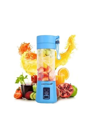 Portatif Taşınabilir380 Ml Usb Şarjlı Mavi El Blender Çok Renkli