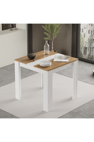 Aven Yemek Masası 80x80 Sepet-beyaz Ave20-sw Sepet Ceviz - Beyaz
