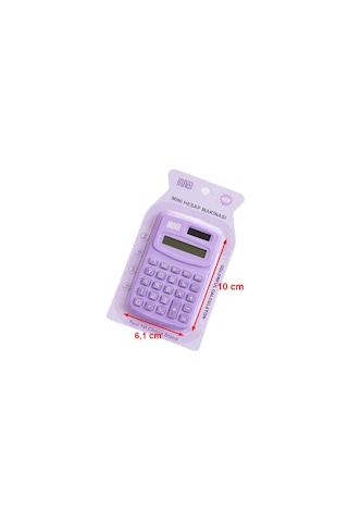 Güneş Enerjili Ve Pilli 8 Haneli Küçük Hesap Makinesi 1 Adet Ebat: 10 Cm X 6,1 Cm Lila