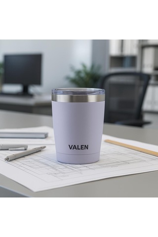 Çift Duvarlı Vakumlu Kahve Bardağı 340ml / Lila