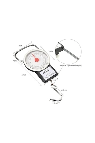 Elektronik Terazi 22 Kg/50lb Kancalı Tartı Aleti 1 Metre Mezuralı Askılı Balıkçı Terazisi