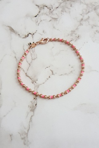 PEMBE MİNELİ TOP BİLEKLİK