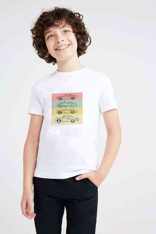 Tshirthane Eski Araba Nostalji Baskılı Unisex Çocuk Beyaz T-Shirt