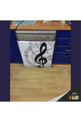 Nota Müzik Buzdolabı-Bulaşık Makinesi Kapak Sticker Folyo Kaplama