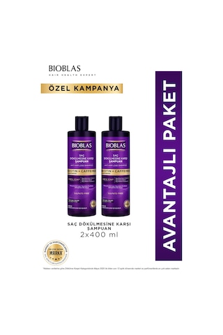 Biotin & Kafein Saç Dökülmesine Karşı Şampuan 2 X 400 Ml