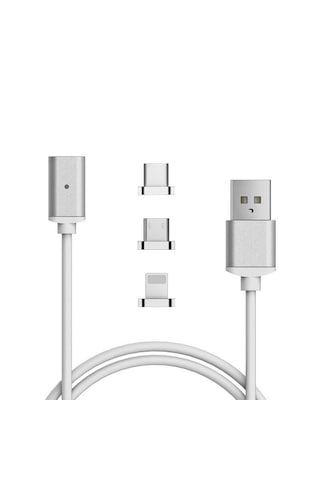 Lightning Micro Usb Type C Mıknatıslı Şarj Kablosu Hepsi Bir Arada 0.25m