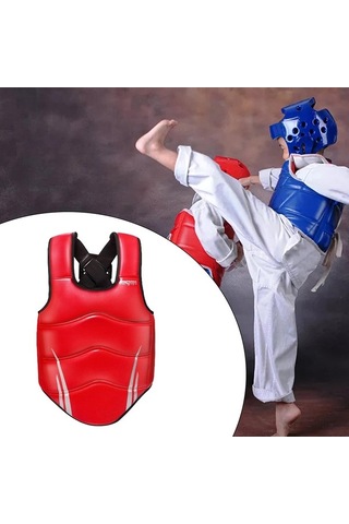 Pazly Suntek Karate Göğüs Koruyucu Elastik Boks Spor S Model Kırmızı Kırmızı