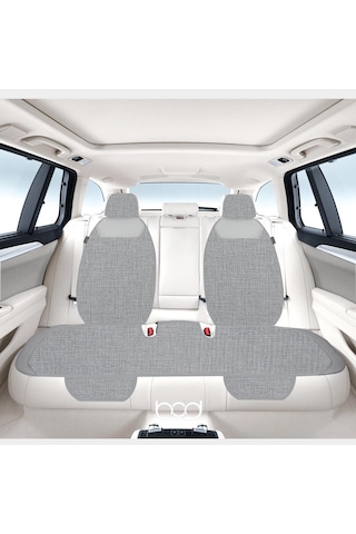 Bod Keten Terletmez Oto Koltuk Minderi Seti Koltuk Koruma Kılıfı Yalı Serisi Ön Arka Set Gri