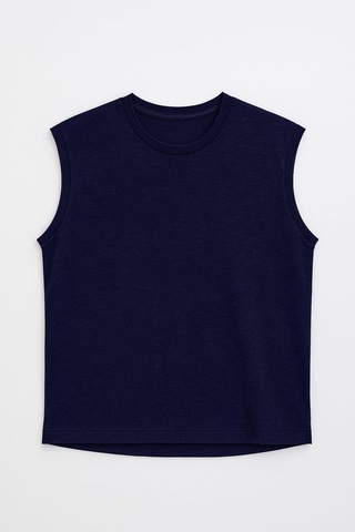 Erkek Bisiklet Yaka Sıfır Kol %100 Pamuk T-shirt Çok Renkli