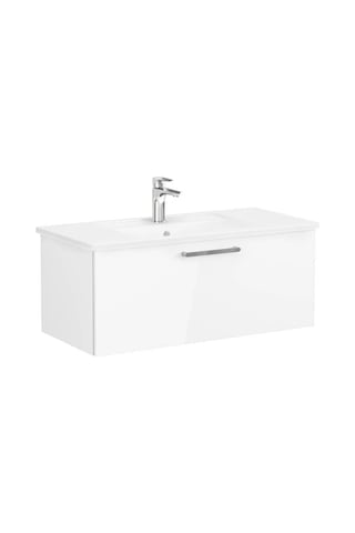 VitrA Root Flat Lavabo Dolabı 100Cm 1 Çekmeceli Parlak Beyaz 68238 Çok Renkli
