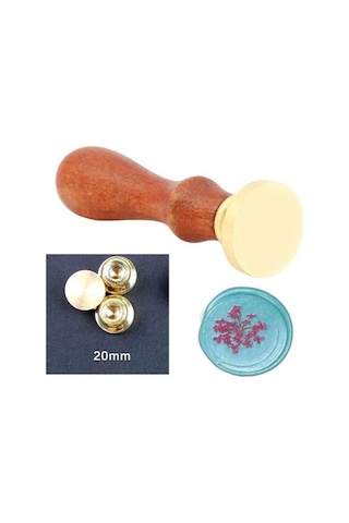 Eritme Balmumu Mührü Damga 20 Mm Yuvarlak Boş Bakır Kafa + Gülağa