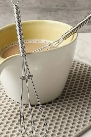 6 Adet Çırpıcı Modelli Çay Kaşığı Mini Karıştıcı Çırpma Teli Çelik 5 Cn Gıda İle Temas Güvenlidir. E Diğer