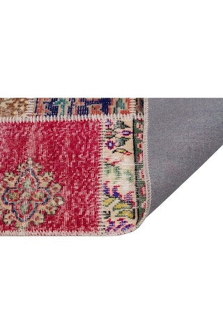 Gerçek El Dokuma Eskitme Patchwork Halı