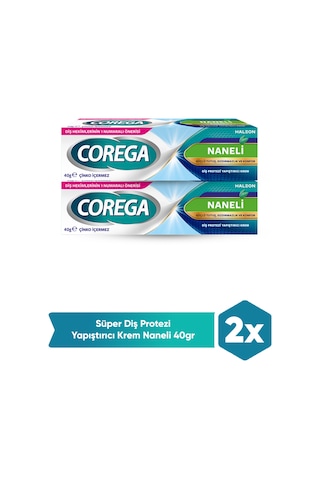 Corega Süper Protez Yapıştırıcı Krem Naneli 2 x 40 G