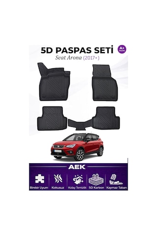 Seat Arona 2017+ Araca Özel Havuzlu "karbon" Paspas Takımı