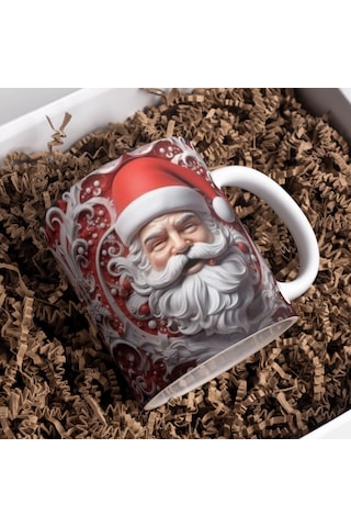 Yeni Yıl Noel Baba Baskılı Kupa Bardak