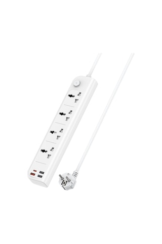 Mc18 8in1 3 Adet Usb 1 Adet Type-c Ve 4 Adet Fuchsia Priz Dönüştürücü 2m