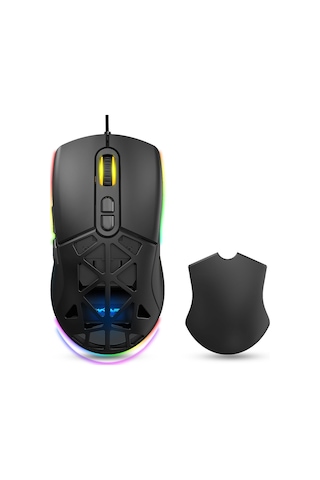 Warp WRP-O12800-B 12800 Dpi Wide RGB Özel ABS Doku Reflex Örgü Kablolu Gaming Mouse