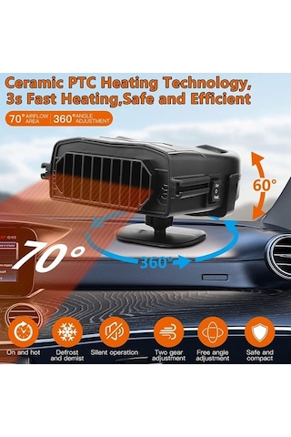 Dancemonkey R803 12v Araç Isıtma Paneli, Ön Cam Buz Çözme, Sarı