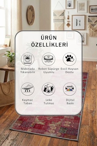 Yıkanabilir Yolluk 96 Kahve