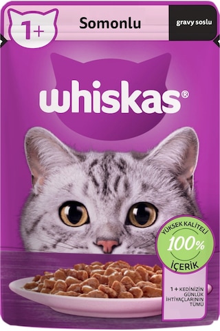 Whiskas Pouch Somonlu Yetişkin Kedi Maması 28 x 85 G