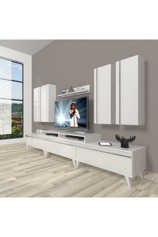 Decoraktiv Ekoflex 8d Mdf Retro Tv Ünitesi Tv Sehpası Beyaz