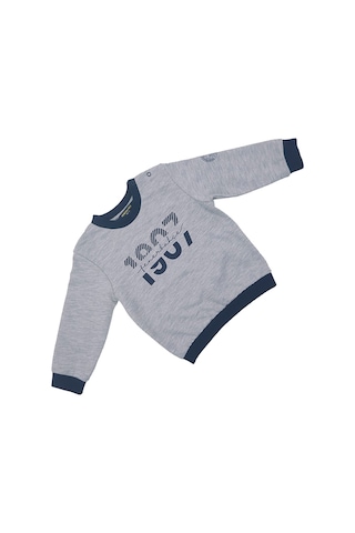 Fenerium Fenerbahçe Lisanslı Kişiye Özel Uzun Kol Lacivert Bebek 1907 Sweat Hediyelik Ahşap Kutulu Gri