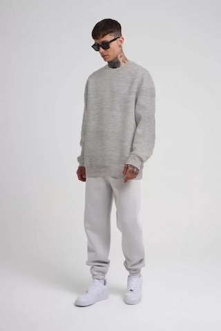 Veraura Lifestyle Unisex Biskilet Yaka Üç İplik Sweatshirt - Gri