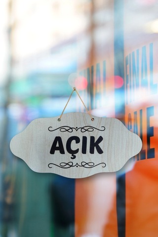 Dekoratif Açık-kapalı Tabelası Jüt İp Ve Vantuz Hediyeli - Akçaağaç