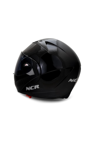 NCR Çene Açılır Siyah Vizörlü Ece Belgeli Kask Parlak Siyah