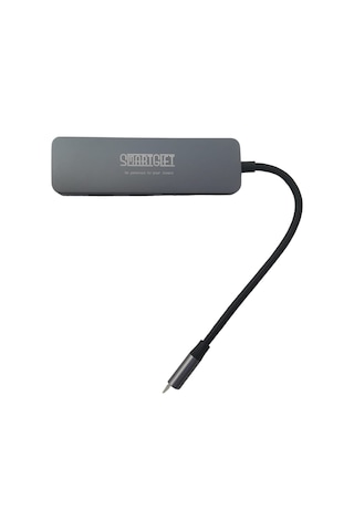 Smartgift 5 Port USB Hub Type-C girişli HDMI Çoklayıcı Adaptör Gri