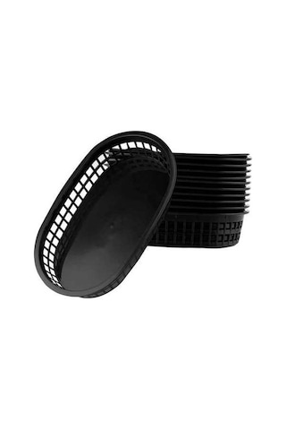 Pazly Suntek Siyah Sepeti Restoran Oval Food Fast Adet 12 Tj Siyah