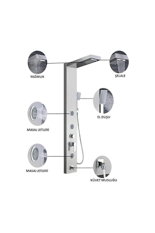Sam Banyo Fırat Masajlı Duş Paneli Beyaz