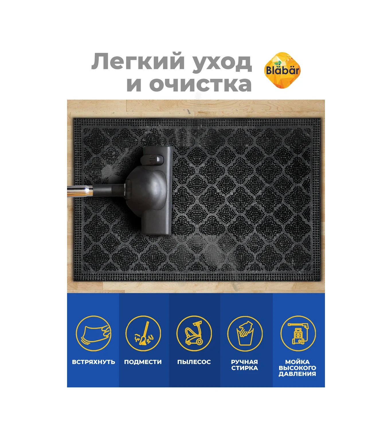 Blabar Antre İçin 40x60 Boyutunda Ayakkabı Girişi İçin Kauçuk Paspas. 332754747 Siyah