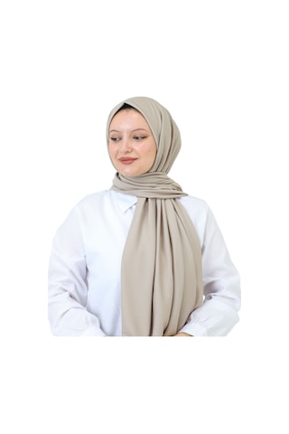 Şal Zarif Başörtüsü Eşarp Tesettür Giyim Uzun Abiyelik Açık Vizon